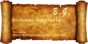 Birbauer Gabriella névjegykártya